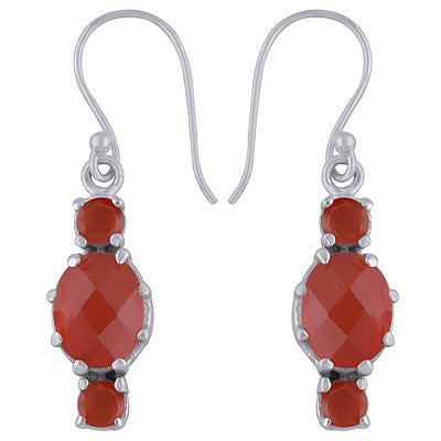 925 Sterling Silver Carnelian Earrings - R3500959-20