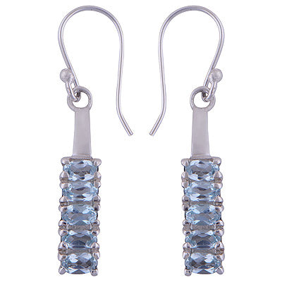 925 Sterling Silver Blue Topaz Earrings - R3500969-1