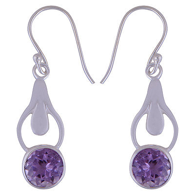 925 Sterling Silver Amethyst Earrings - R3500983-1