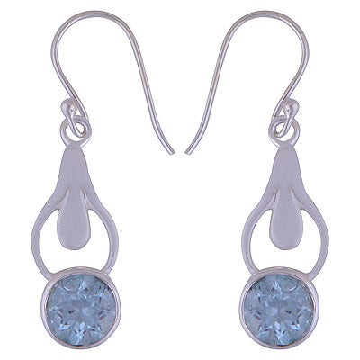 925 Sterling Silver Blue Topaz Earrings - R3500983-14