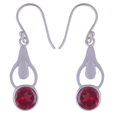 925 Sterling Silver Garnet Earrings - R3500983-4