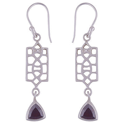 925 Sterling Silver Garnet Earrings - R3500989-4