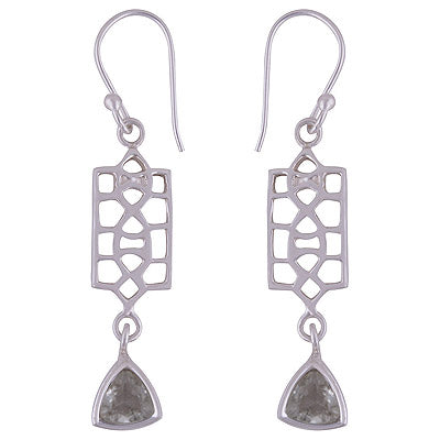 925 Sterling Silver Green Amethyst Earrings - R3500989-6