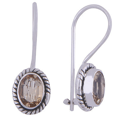 925 Sterling Silver Citrine Earrings - R3501001-17