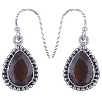 925 Sterling Silver Smoky Topaz Earrings - R3501012-4