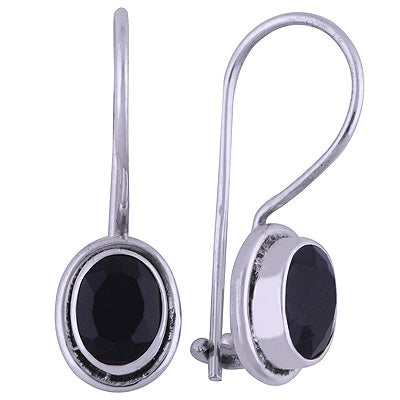 925 Sterling Silver Black Onyx Earrings - R3501014-45