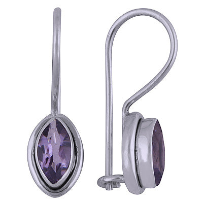 925 Sterling Silver Amethyst Earrings - R3501015-1