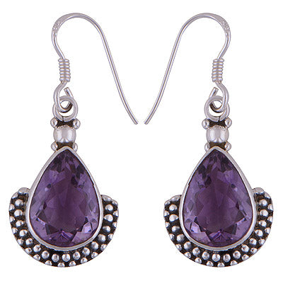 925 Sterling Silver Amethyst Earrings - R3501030-23