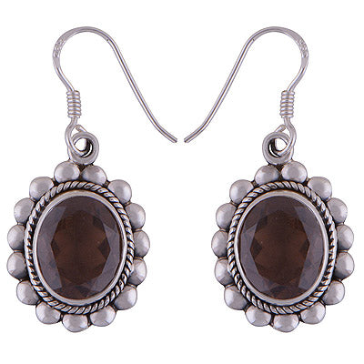 925 Sterling Silver Smoky Topaz Earrings - R3501033-13