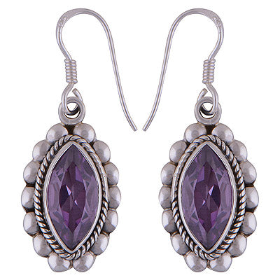 925 Sterling Silver Amethyst Earrings - R3501033-34