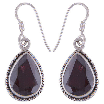 925 Sterling Silver Garnet Earrings - R3501034-31