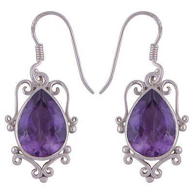 925 Sterling Silver Amethyst Earrings - R3501048-1
