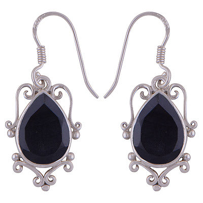 925 Sterling Silver Black Onyx Earrings - R3501048-23