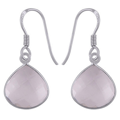 Gorgeous Stone Crystal Trillion Shape 925 Sterling Solid Silver Dangle Earrings - R3501071-41