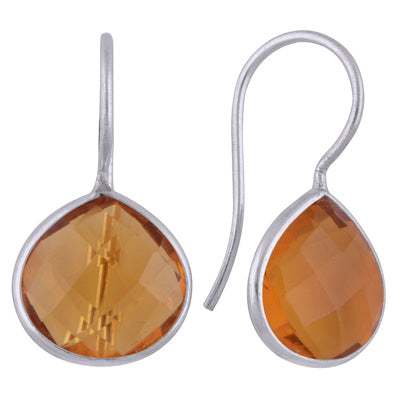 Alluring Gemstone Cubic Zirconia Drop Shape 925 Sterling Solid Silver Dangle Earrings - R3501073-4