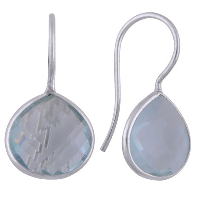 Alluring Gemstone Cubic Zirconia Drop Shape 925 Sterling Solid Silver Dangle Earrings - R3501073-9