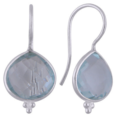 Beautiful with Minimal Rawa Work Around Cubic Zirconia Drop Shape 925 Sterling Solid Silver Dangle Earrings - R3501074-9