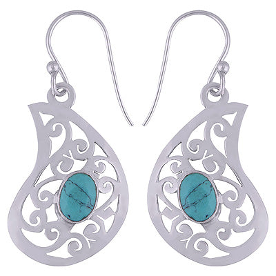 925 Sterling Silver Turquoise Earrings - R3501076-3