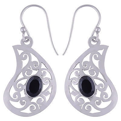 925 Sterling Silver Black Onyx Earrings - R3501076-9