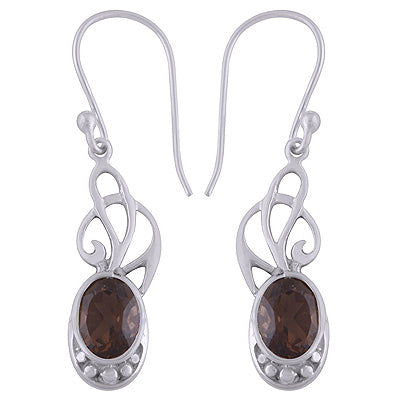 925 Sterling Silver Smoky Topaz Earrings - R3501079-6