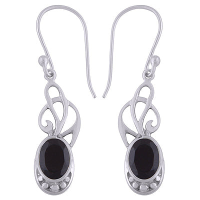 925 Sterling Silver Black Onyx Earrings - R3501079-8