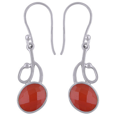 925 Sterling Silver Carnelian Earrings - R3501080-6