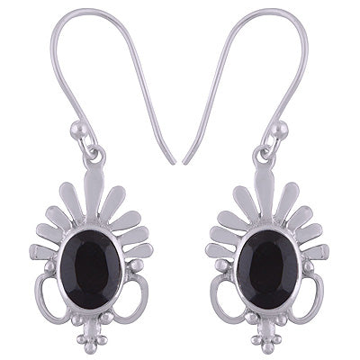 925 Sterling Silver Black Onyx Earrings - R3501083-10