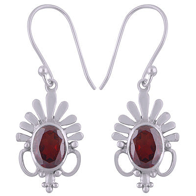 925 Sterling Silver Garnet Earrings - R3501083-2
