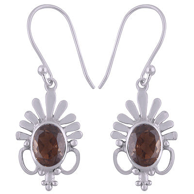 925 Sterling Silver Smoky Topaz Earrings - R3501083-7