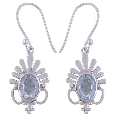 925 Sterling Silver Blue Topaz Earrings - R3501083-8