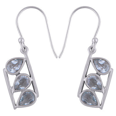 925 Sterling Silver Blue Topaz Earrings - R3501085-4