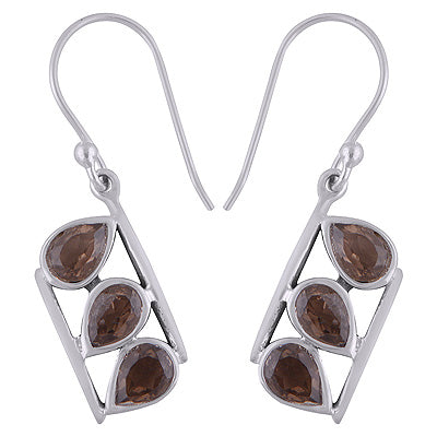 925 Sterling Silver Smoky Topaz Earrings - R3501085-6