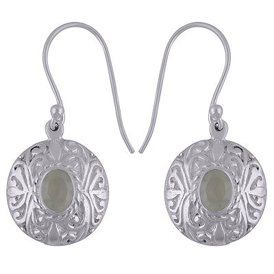 925 Sterling Silver Prehnite Earrings - R3501090-11