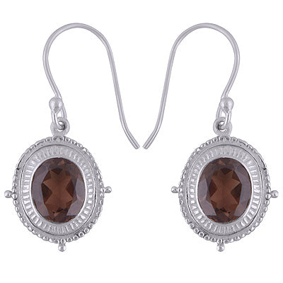 925 Sterling Silver Smoky Topaz Earrings - R3501093-5