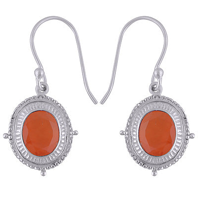 925 Sterling Silver Carnelian Earrings - R3501093-7