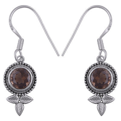 925 Sterling Silver Smoky Topaz Earrings - R3501100-6