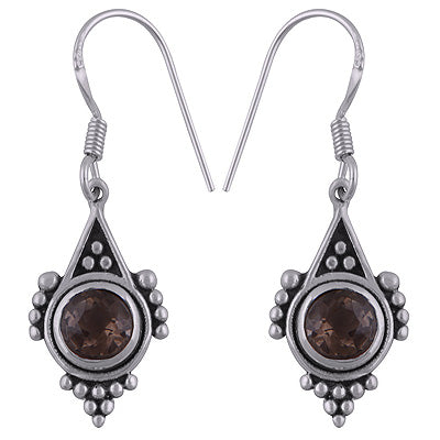 925 Sterling Silver Smoky Topaz Earrings - R3501101-5