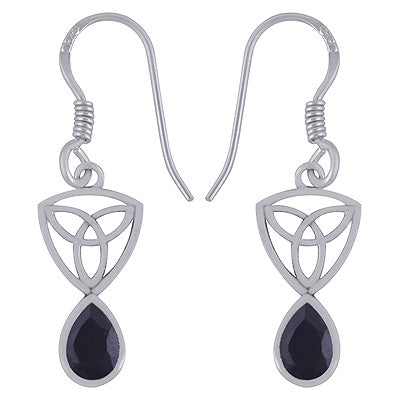 Alluring Handcrafted Pattern on Black Onyx Pear Shape 925 Sterling Solid Silver Earrings - R3501104-42