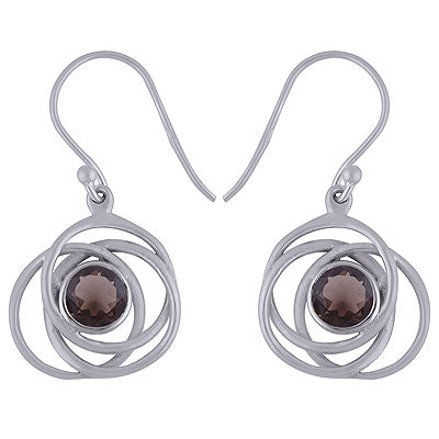 925 Sterling Silver Smoky Topaz Earrings - R3501108-7