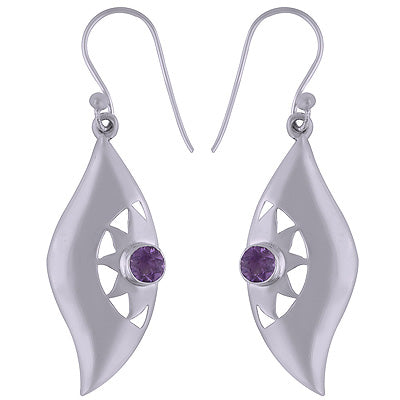 925 Sterling Silver Amethyst Earrings - R3501111-1