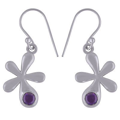 925 Sterling Silver Amethyst Earrings - R3501114-1