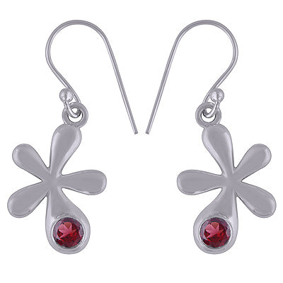 925 Sterling Silver Garnet Earrings - R3501114-2