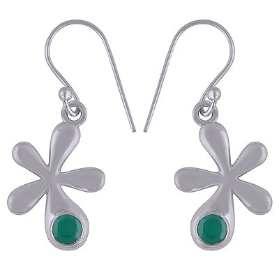 925 Sterling Silver Green Onyx Earrings - R3501114-7
