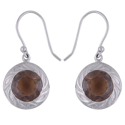 925 Sterling Silver Smoky Topaz Earrings - R3501122-5