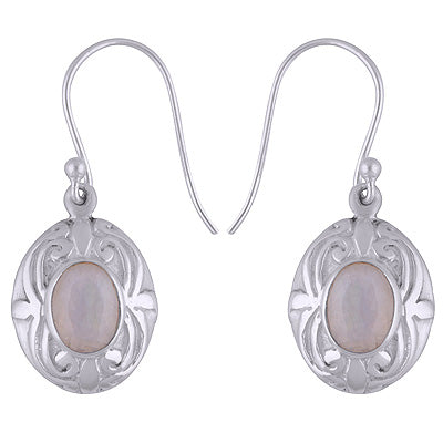 925 Sterling Silver Rainbow Moonstone Earrings - R3501123-6