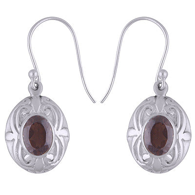 925 Sterling Silver Smoky Topaz Earrings - R3501123-8