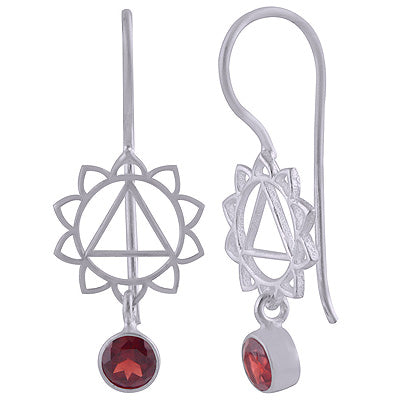 925 Sterling Silver Garnet Earrings - R3501125-2