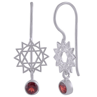 925 Sterling Silver Garnet Earrings - R3501128-2