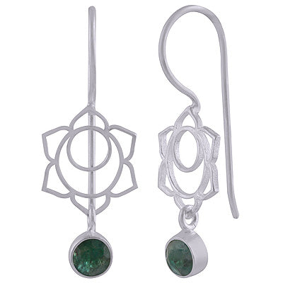 925 Sterling Silver Green Corundum Earrings - R3501129-5