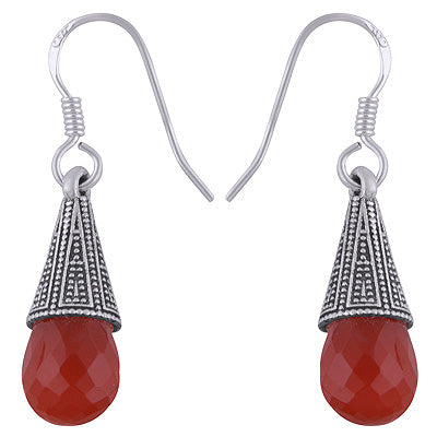 925 Sterling Silver Carnelian Earrings - R3501131-1